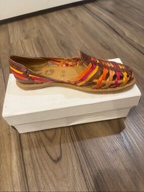 Women’s Multicolor Woven Leather Huarache Slip-On